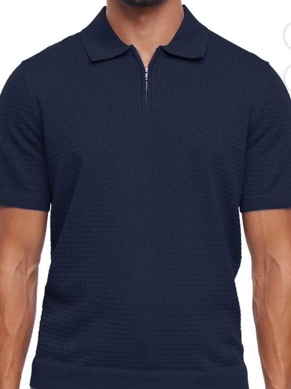 Express Men’s Black V-Neck Zip Sweater Polo